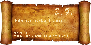 Dobrovolszky Fanni névjegykártya