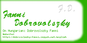fanni dobrovolszky business card